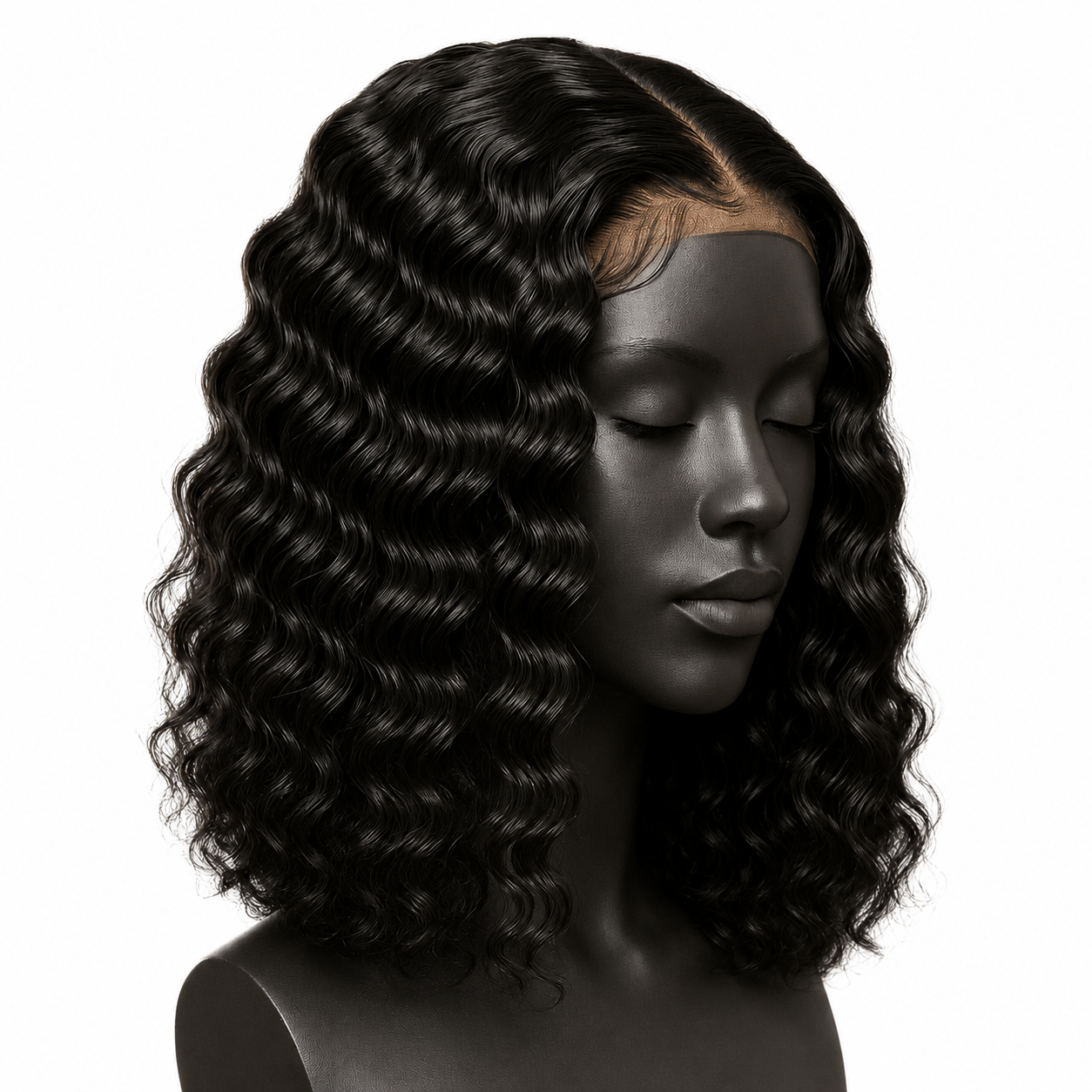 14 Inch Deep Wave Closure Wig